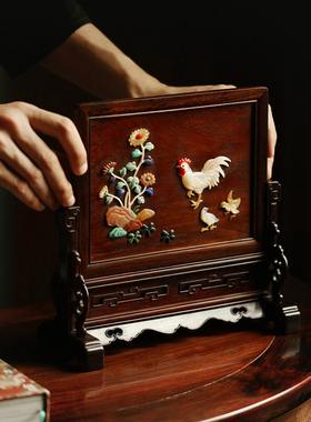 康御红大红酸枝木大吉大利插屏