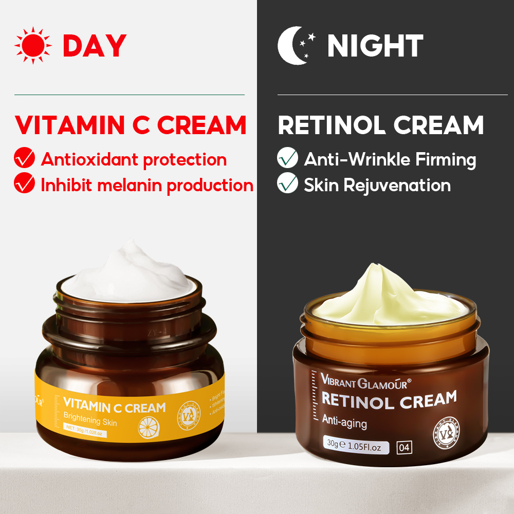 VIBRANT GLAMOUR Retinol Face Cream VC Moisture Cream 2PCS/Se-图0