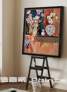 柿柿如意法式中古风纯手绘油画艺术装饰画客厅餐厅复古挂画玄关墙