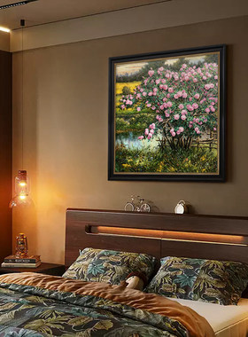 玫瑰园法式复古手绘油画花卉装饰画客厅卧室中古风挂画艺术玄关画
