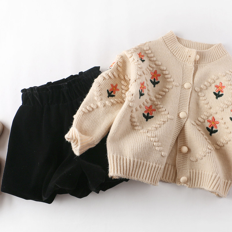 女童花苞短裤春秋新款洋气外穿灯笼裤休闲裤子儿童女宝宝丝绒裙裤,淘宝优惠券,粉丝福利购,淘宝优惠卷