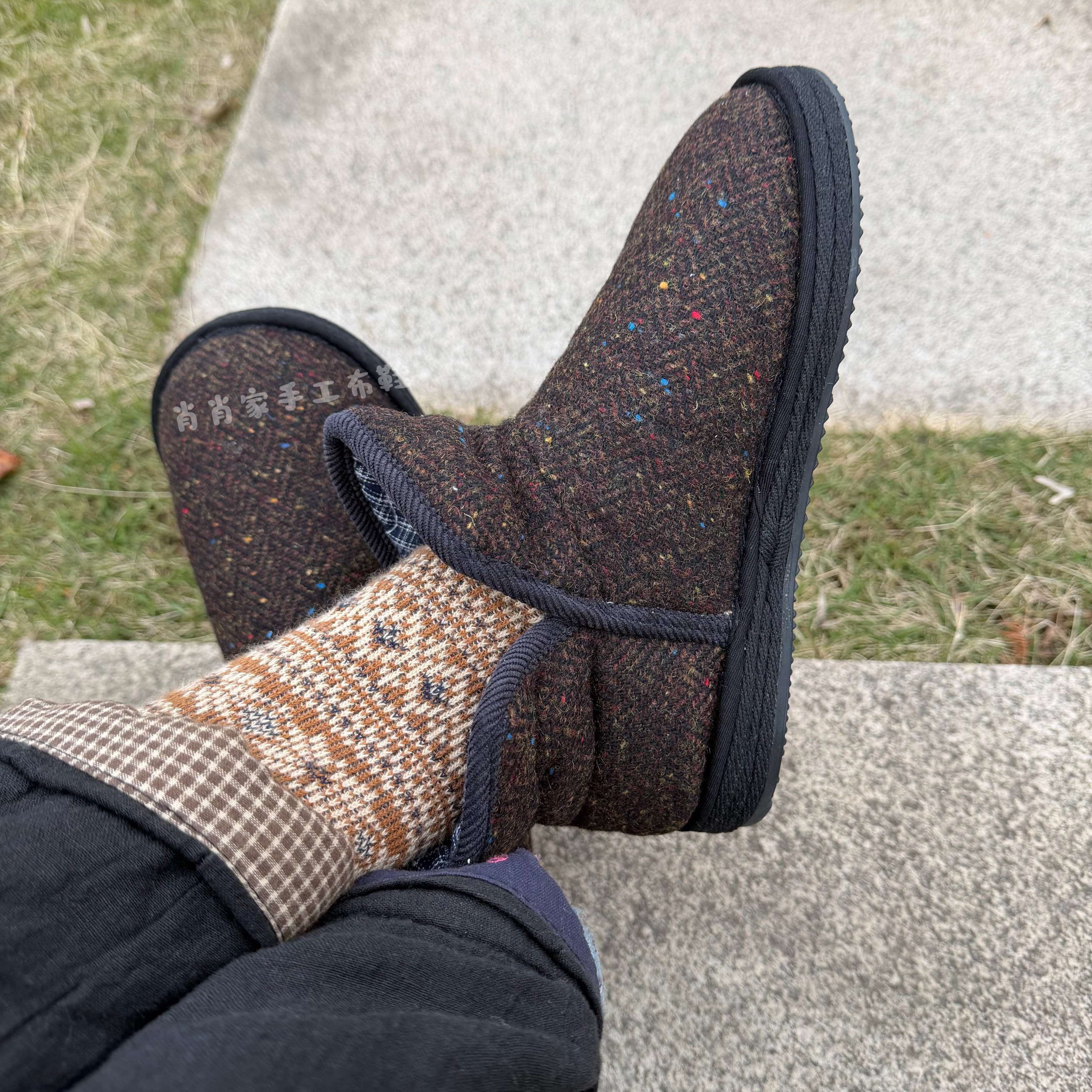 冬季毛呢棉鞋雪地靴一脚蹬棉花鞋（含50%羊毛）千层底防滑保暖,淘宝优惠券,粉丝福利购,淘宝优惠卷