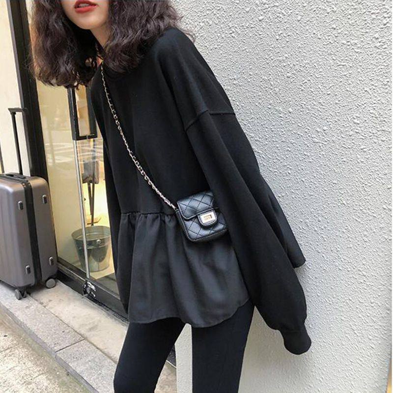 2025秋季新款韩版女装宽松显瘦学生休闲上衣纯色长袖T恤卫衣女潮,淘宝优惠券,粉丝福利购,淘宝优惠卷