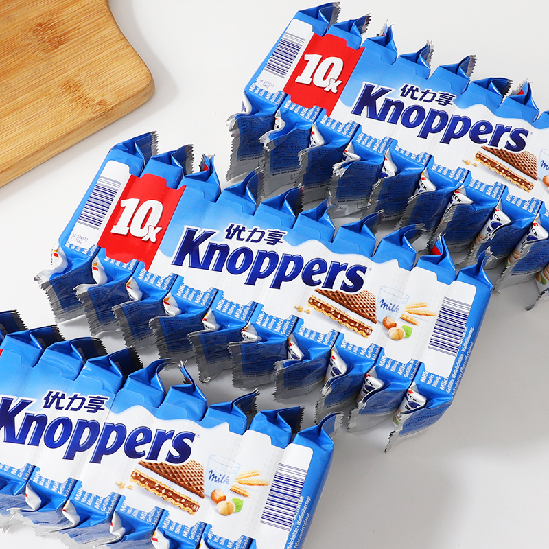 德国进口小零食knoppers牛奶榛子巧克力五层夹心威化饼干儿童零食 - 图2