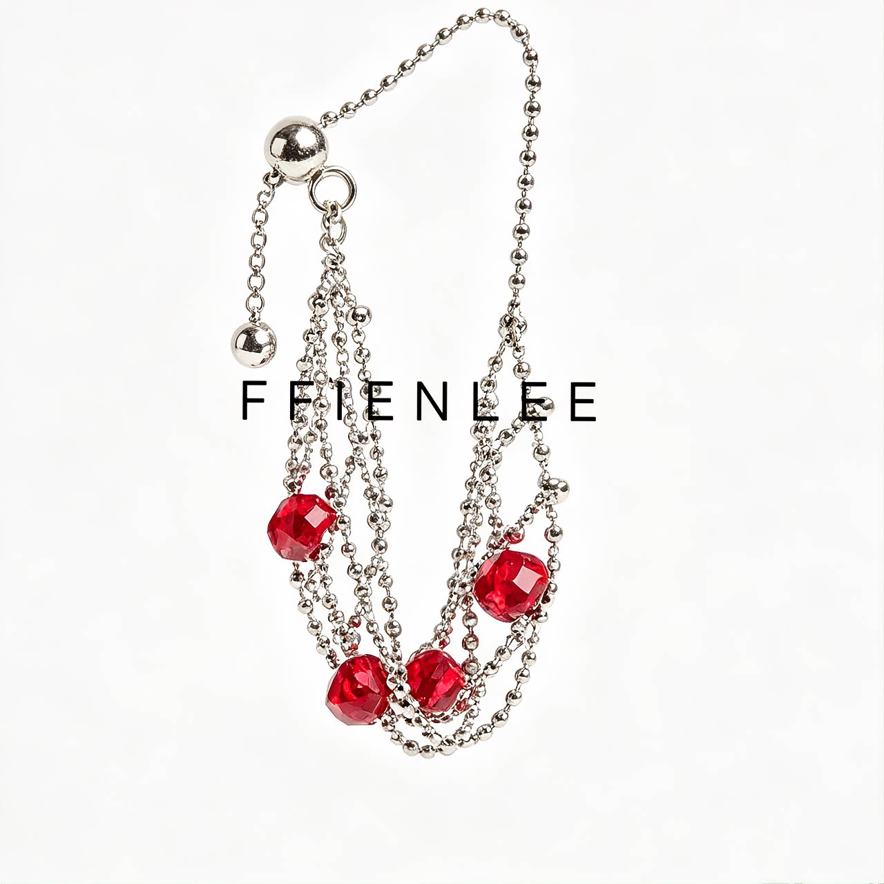 S925 silver ring Chiluo.com Light luxury niche exquisite red rhinestone ring ladies gift online ring