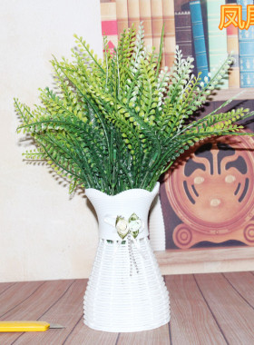 田园仿真绿植园艺植物墙配材假花插花塑料草单支7头凤尾草