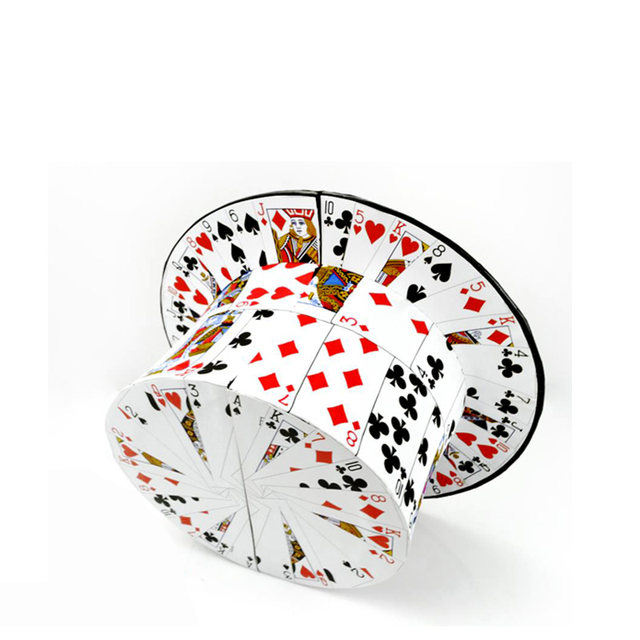 ຈັດສົ່ງຟຣີ ຫມວກບັດ poker, ຫມວກ poker, ພັບບັດ magic hat, magic props, ຫມວກ magic