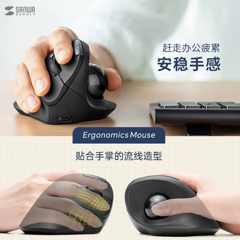 Japan SANWA mountain industry trackball mouse dual template version