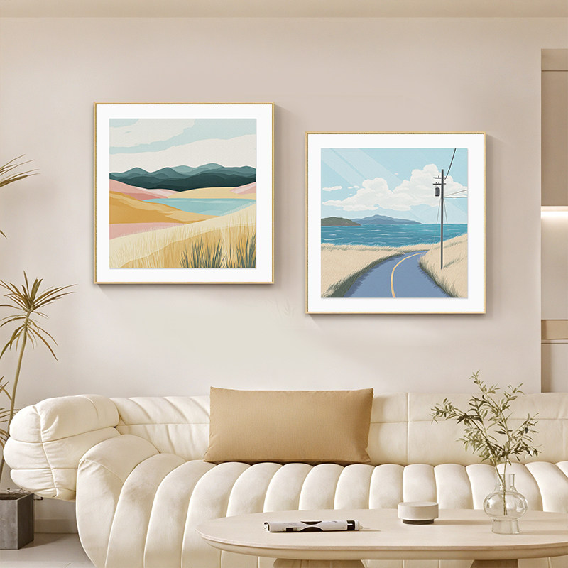 ins风客厅装饰画高级感沙发背景墙北欧小清新风景挂画餐厅装饰画,淘宝优惠券,粉丝福利购,淘宝优惠卷