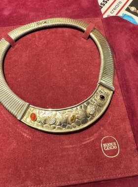 不退不换  意大利bijoux cascio贵牌原石素金项链  意大利