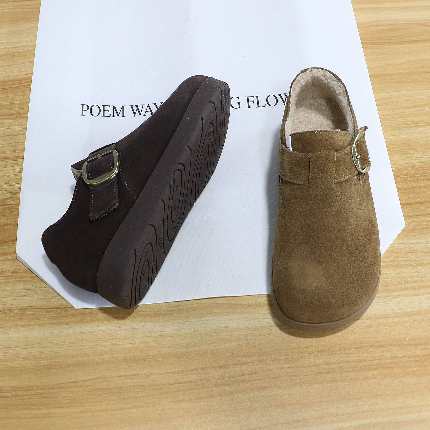 诗路花语女鞋2025冬真皮勃肯鞋加绒保暖魔术贴软底乐福鞋221-549,淘宝优惠券,粉丝福利购,淘宝优惠卷