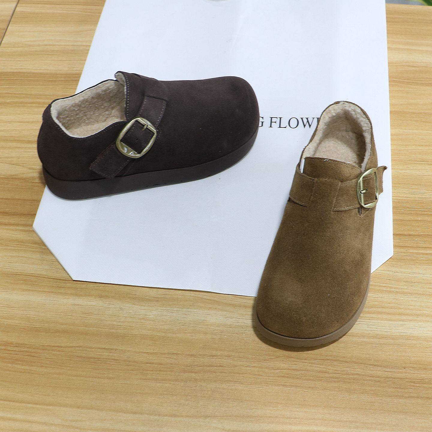 诗路花语女鞋2025冬真皮勃肯鞋加绒保暖魔术贴软底乐福鞋221-549,淘宝优惠券,粉丝福利购,淘宝优惠卷