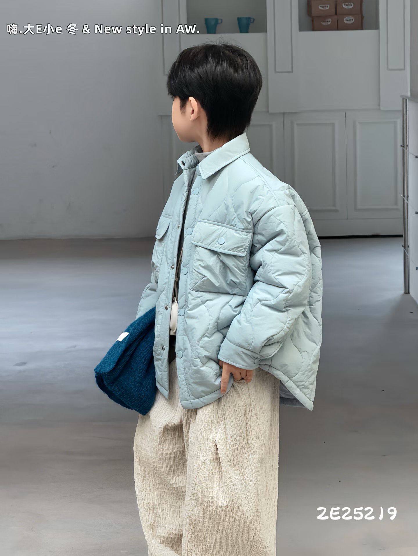 嗨大E小e2025秋冬新款男童韩版百搭休闲外套中大童夹棉衬衫25219,淘宝优惠券,粉丝福利购,淘宝优惠卷