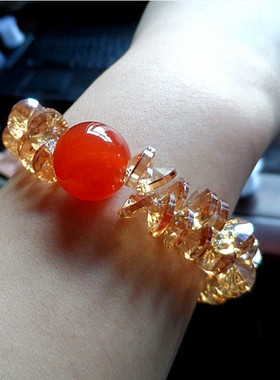 原创轻奢风5a级红玛瑙水晶手链