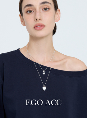 韩国小众银色爱心吊坠项链冷淡风