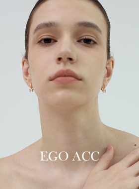 EGOACC简约一颗锆石金属耳环