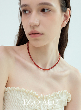 EGOACC时髦个性红玛瑙项链