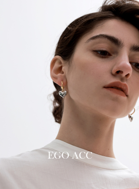 EGOACC潮酷镀金女爱心耳环