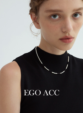 EGOACC精致米粒珍珠尖晶石项链