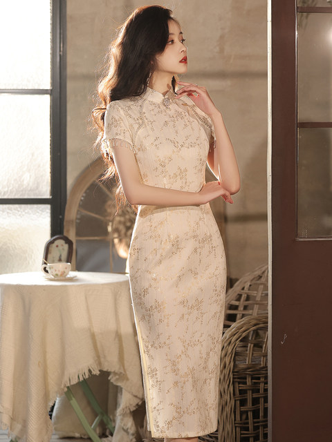 Classical composite lace bleeding and improved cheongsam 2024 new summer retro Republic of China style girl young