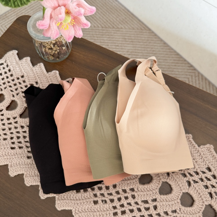 新品无钢圈果冻条软支撑一片式无痕舒适性感百搭纯色聚拢侧收文胸 - 图1