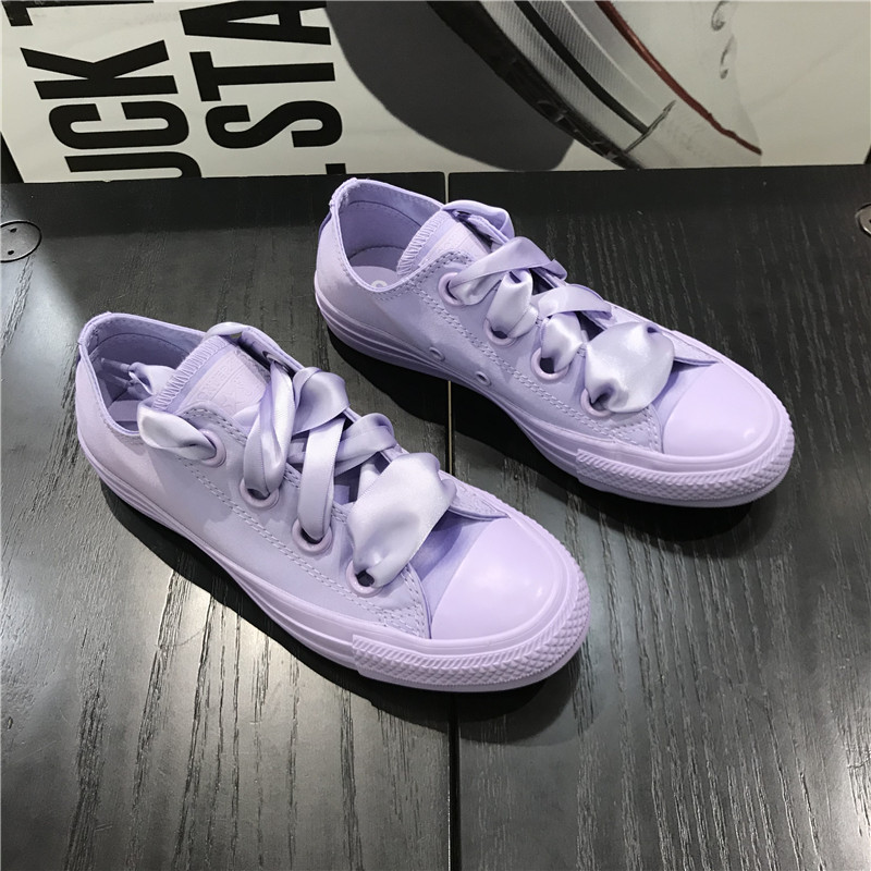 匡威纯白鞋带婚鞋丝绸蕾丝鞋 Big Eyelets 560657 560659  568141