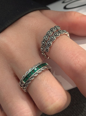 独特设计祖母绿锆石编织麻