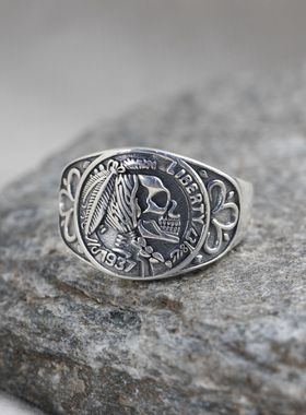 骷髅头指环合金复古男女