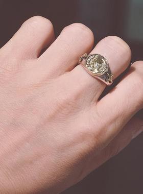 原创复古祈祷之手开口男士戒指