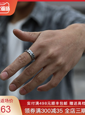 足银手工锻造印第安单身戒定制