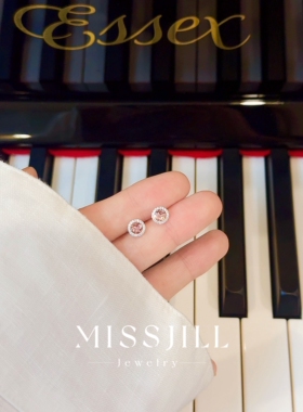 MISSJILL 粉色魅惑｜设计高级少女闪通体S925纯银轻奢精致女耳钉