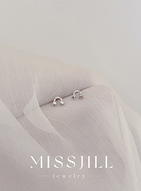 MISSJILL·星星桥｜小众设计S925纯银满钻耳钉女浪漫个性耳饰通勤