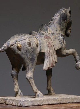 石马  案头摆件  尺寸：长38宽13高32厘米