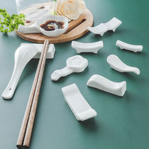 Bridge-type chopstick rack ceramic chopstick holder Home spoonful chopsticks holder Totablespoon Spoon Bay Moon Clubhouse White Cutlery