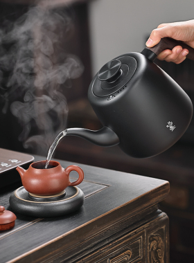 鸣盏不锈钢1L智能家用茶壶不锈钢