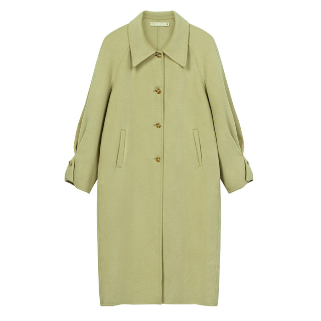 LLANO mid-length retro button pleated sleeves double-sided denim