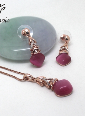 威妮华水滴耳环百搭大气一套项链