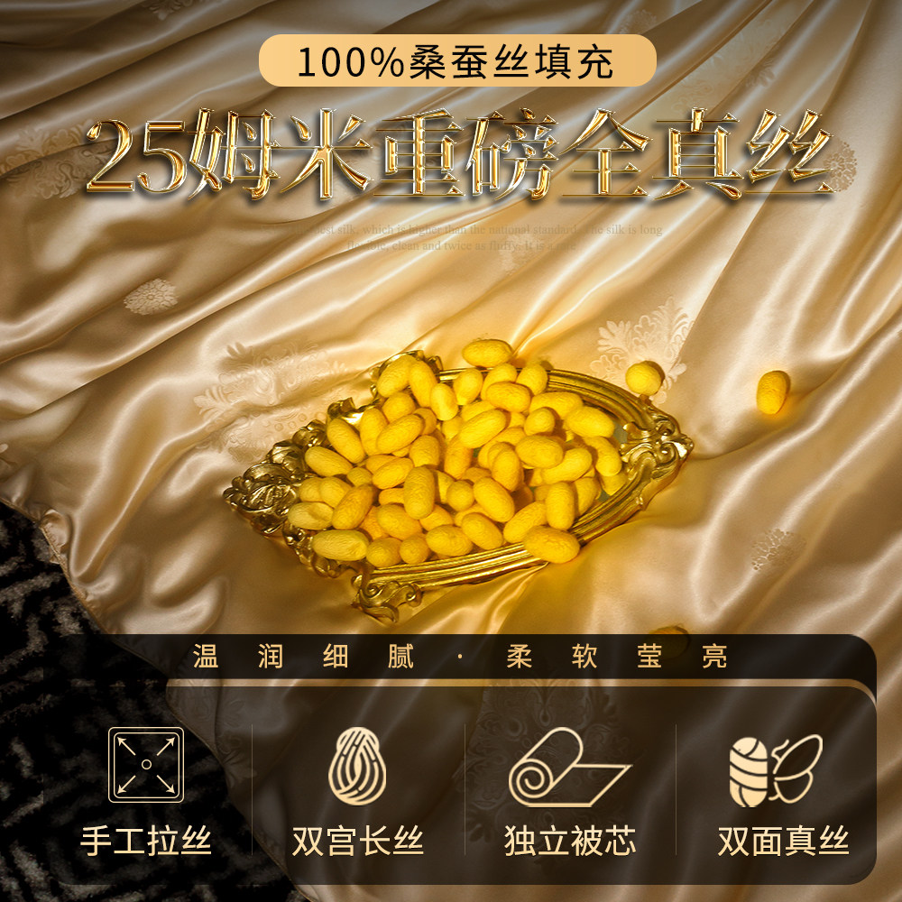 出口德国黄金丝蚕丝被芯全真丝100桑蚕丝春秋被夏凉被四季冬被子,淘宝优惠券,粉丝福利购,淘宝优惠卷