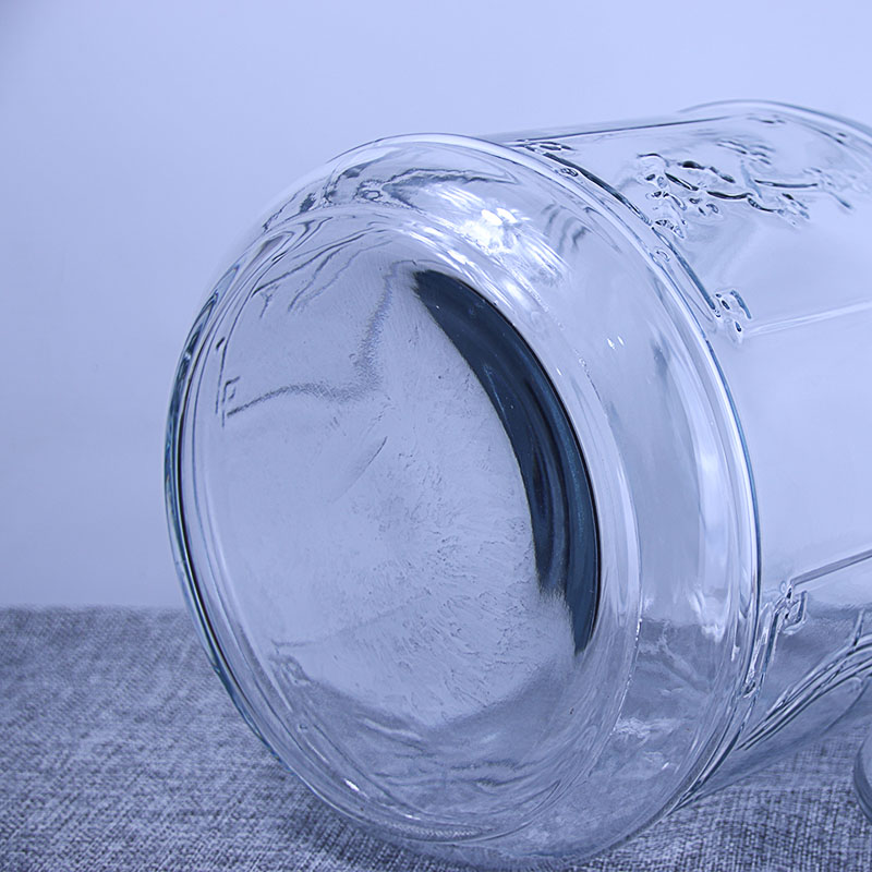 茶叶玻璃密封罐放药材大号食品级大容量储物罐透明带盖圆干货瓶子