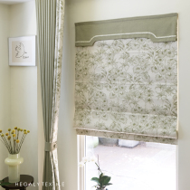 HEGALY American retro green jacquard Roman curtain lifting curtain shading curtain bedroom roller shutter folding curtain