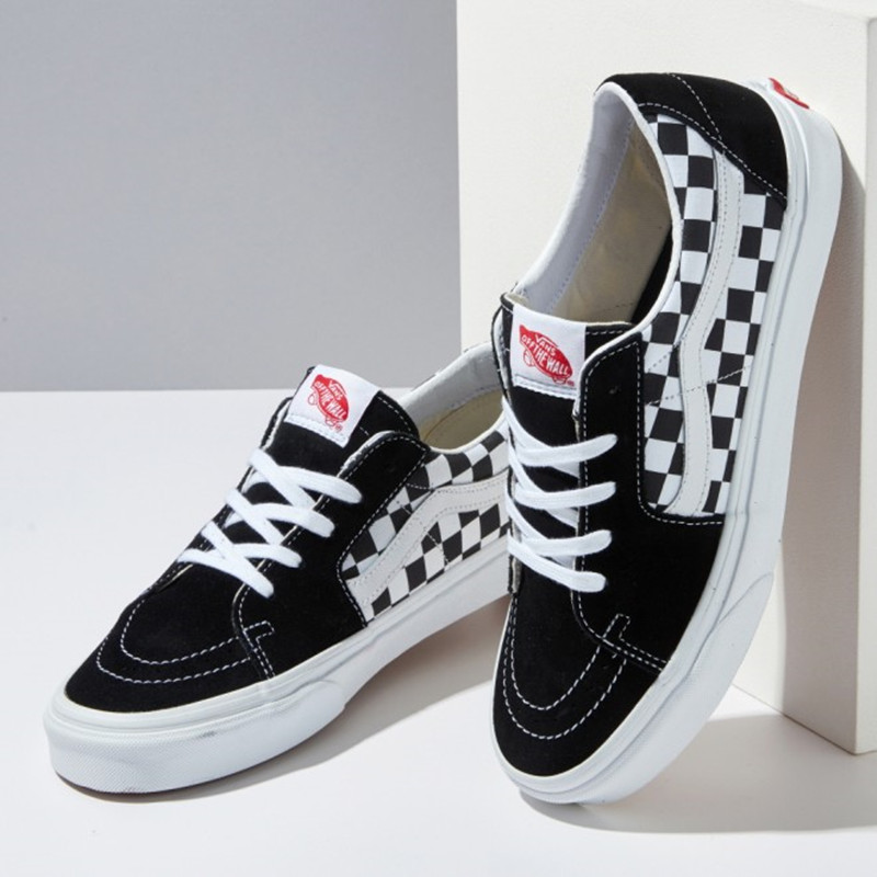 VANS 范斯 SK8-LOW 棋盘格低帮男女帆布运动休闲板鞋 VN0A4UUK4W7 - 图1