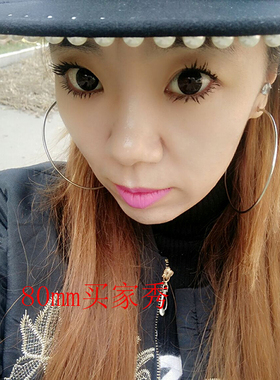 欧美风夜店不褪色钛钢大耳圈耳环