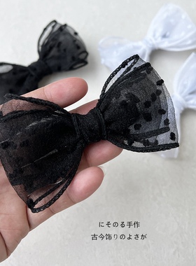 黑色欧根韩国蝴蝶结发夹