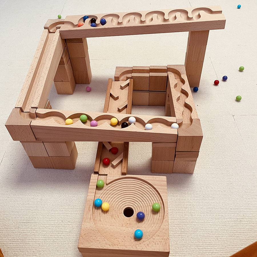 王子妈妈榉木纯原木蛇形轨道积木套装儿童拼搭玩具早教构建积木,淘宝优惠券,粉丝福利购,淘宝优惠卷