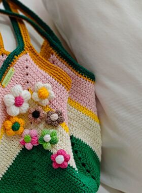 12股棉麻线中粗棉麻手工编织材料包 diy钩织包包棉线沙滩包