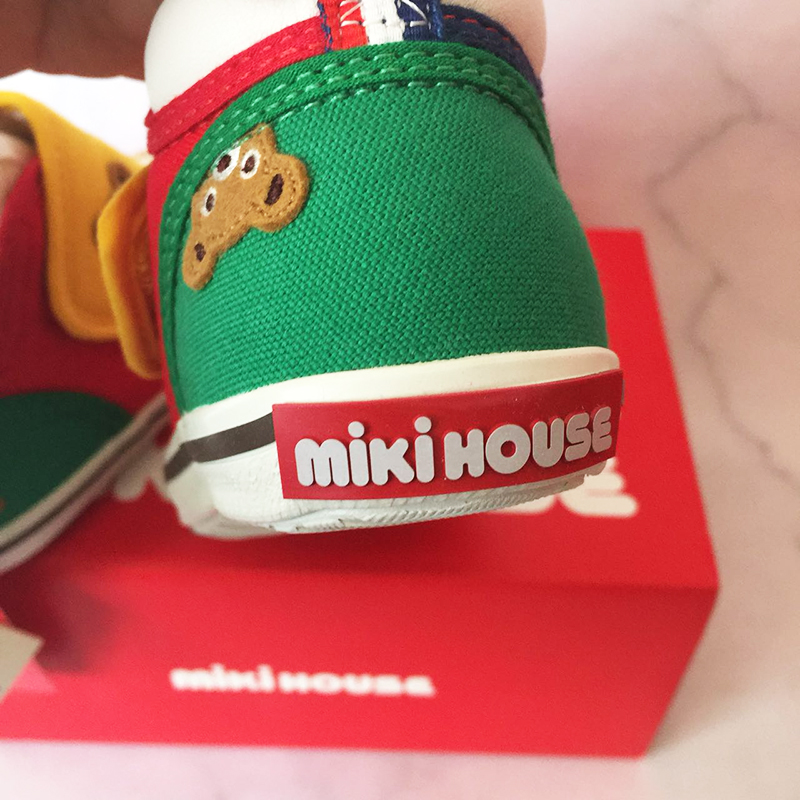 日本专柜Miki House日本制第二阶段学步鞋拼色刺绣宝宝鞋-图2