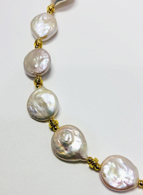 巴洛克淡水珍珠国王钱币项链女