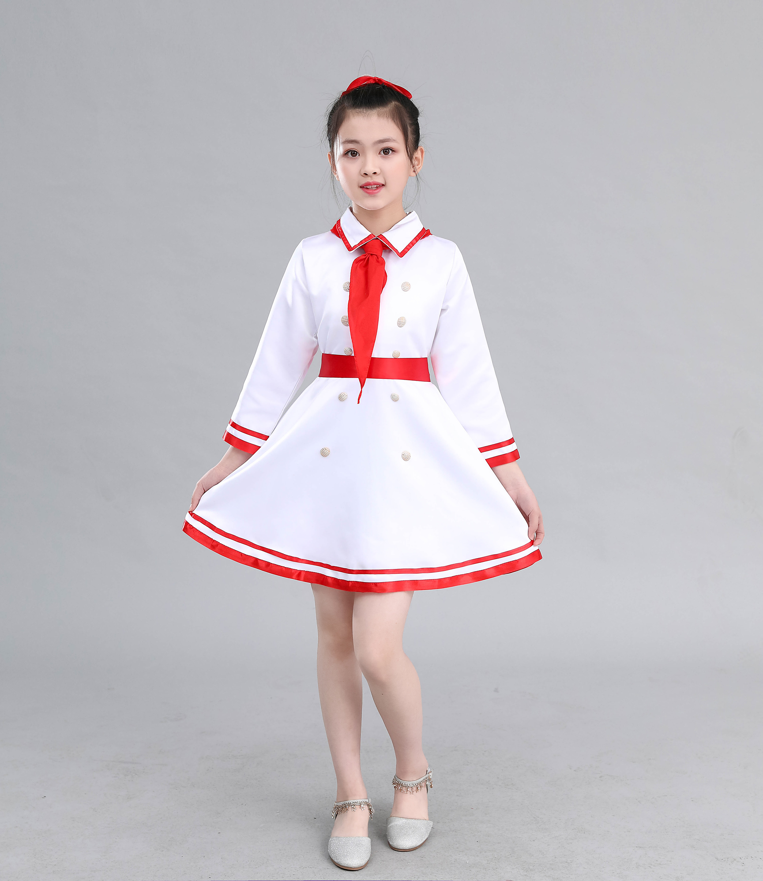 儿童合唱团演出服中小学生诗歌朗诵大合唱表演服男女红歌舞蹈服装