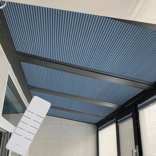 阳光房顶帘遮阳智能电动手动天棚帘隔热蜂巢帘可定制 - 图3