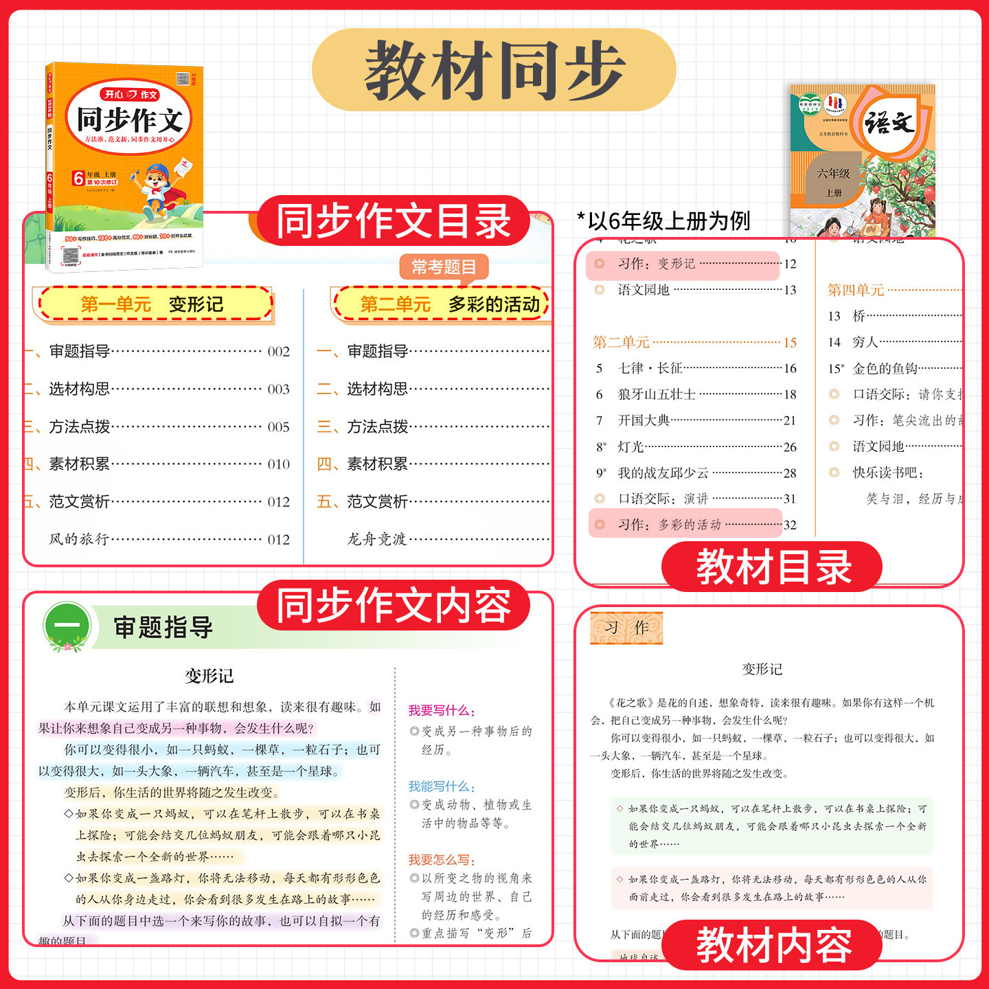 2026秋新版小学生开心同步作文三年级上册四五六年级一二年级看图说话写话上册人教版语文阅读理解专项训练写作范文素材大全书